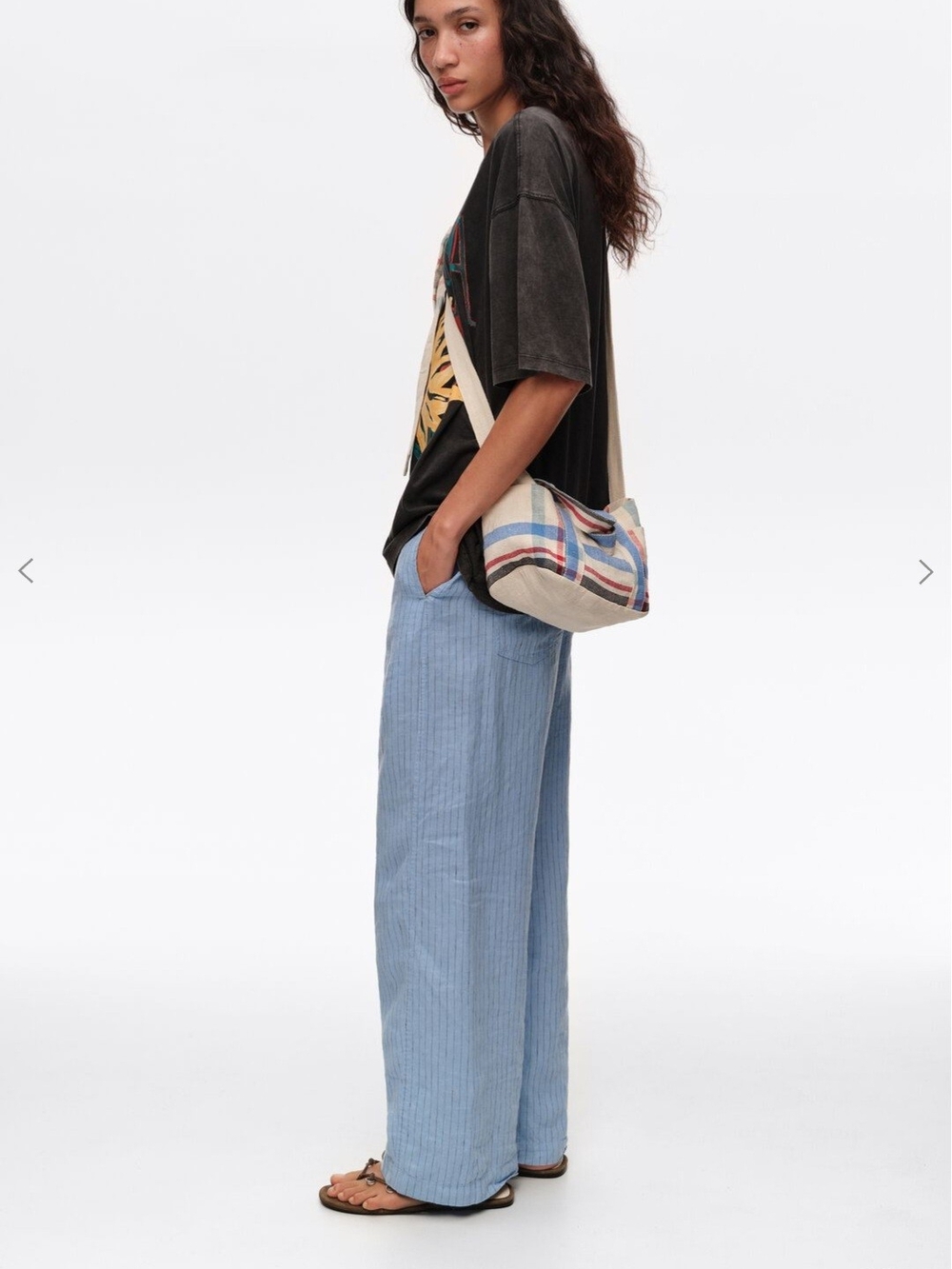 Bimba Y Lola linen mini bag Color-ECRU-NWT - Picture 8 of 16